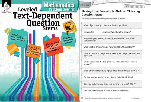 Leveled Text Dependent Question Stems: Mathematics Problem Solving