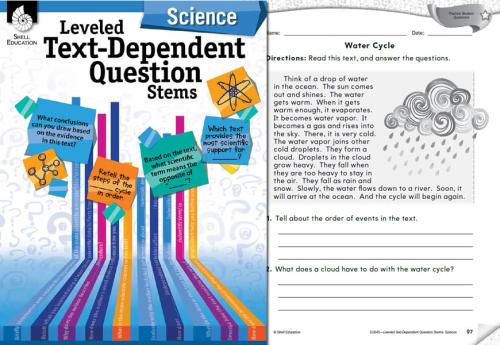 Leveled Text Dependent Question Stems: Science