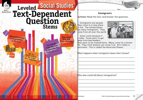 Leveled Text Dependent Question Stems: Social Studies